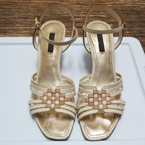 Louis Vuitton Damier Azur Wedge Sandals